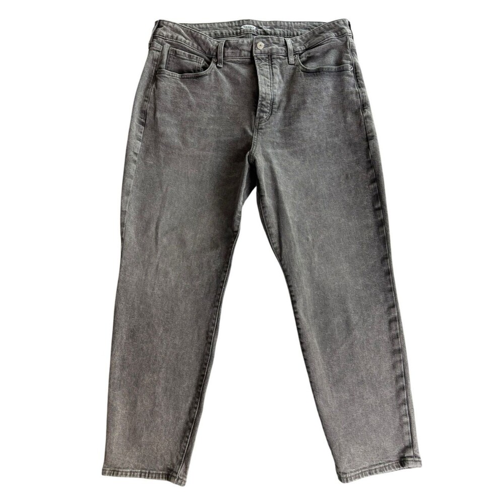 Old Navy OG Straight High Rise Denim Jeans Grey Gray Size 16